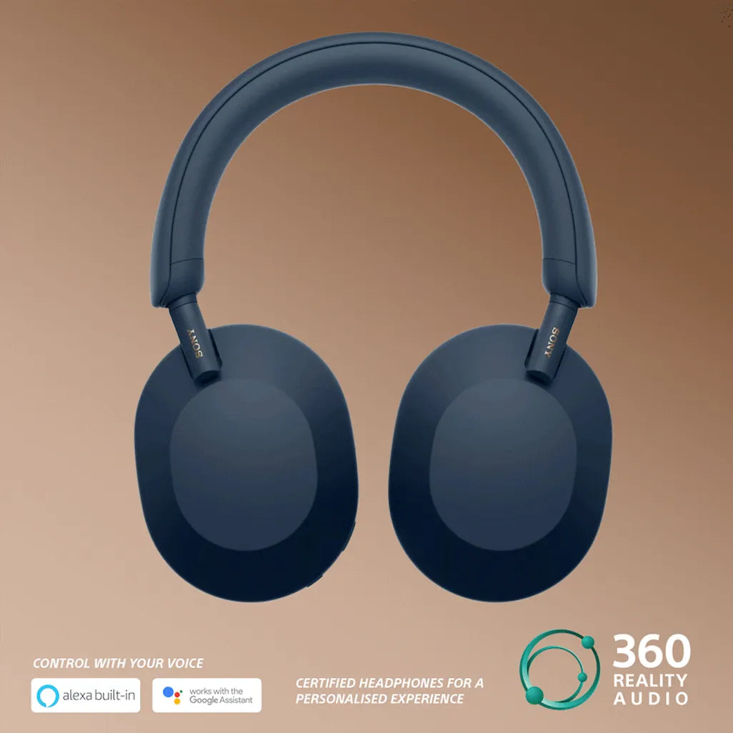 Sony WH1000XM5 (Blue) Noise-Cancelling BT Headphones