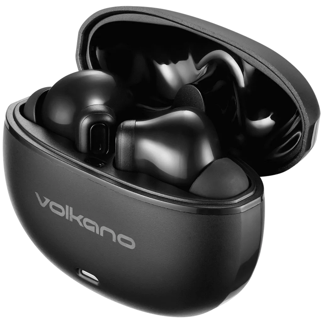Volkano Pulse Series True Wireless Earphones with Charging Case - Black