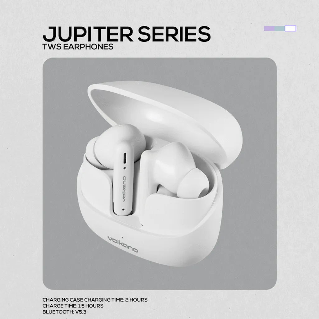 Volkano Jupiter Series TWS Earphones - White