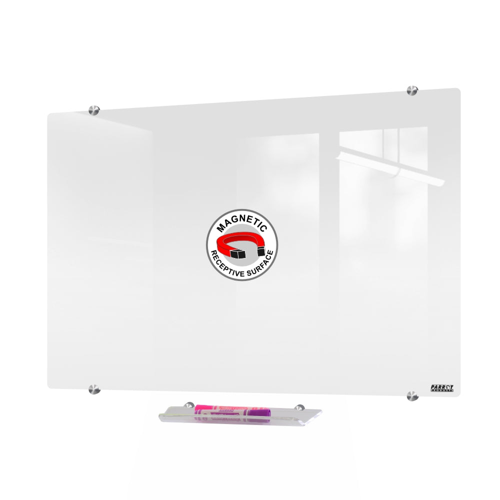 Parrot Products Magnetic Glass Whiteboard (900*900mm)