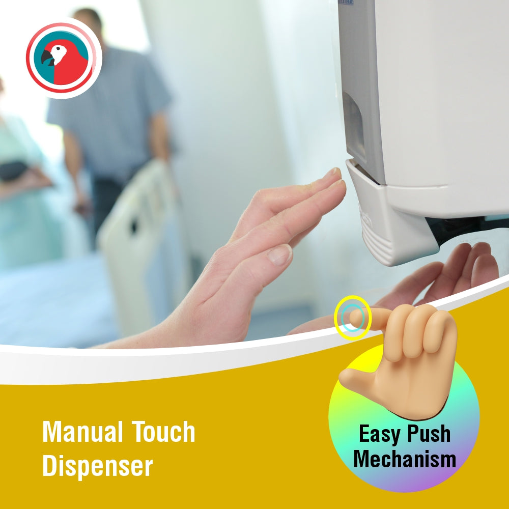 Janitorial Wall Mounted Soap Dispenser (Manual - 500ml - White/Grey - Gel Pump)