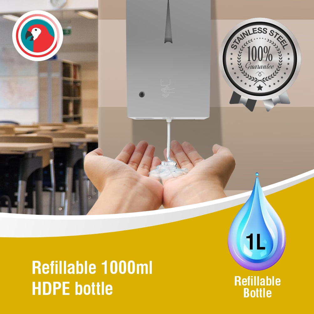 Janitorial Stainless Steel Gel/Soap Auto Wall Mounted Dispenser 1000ml