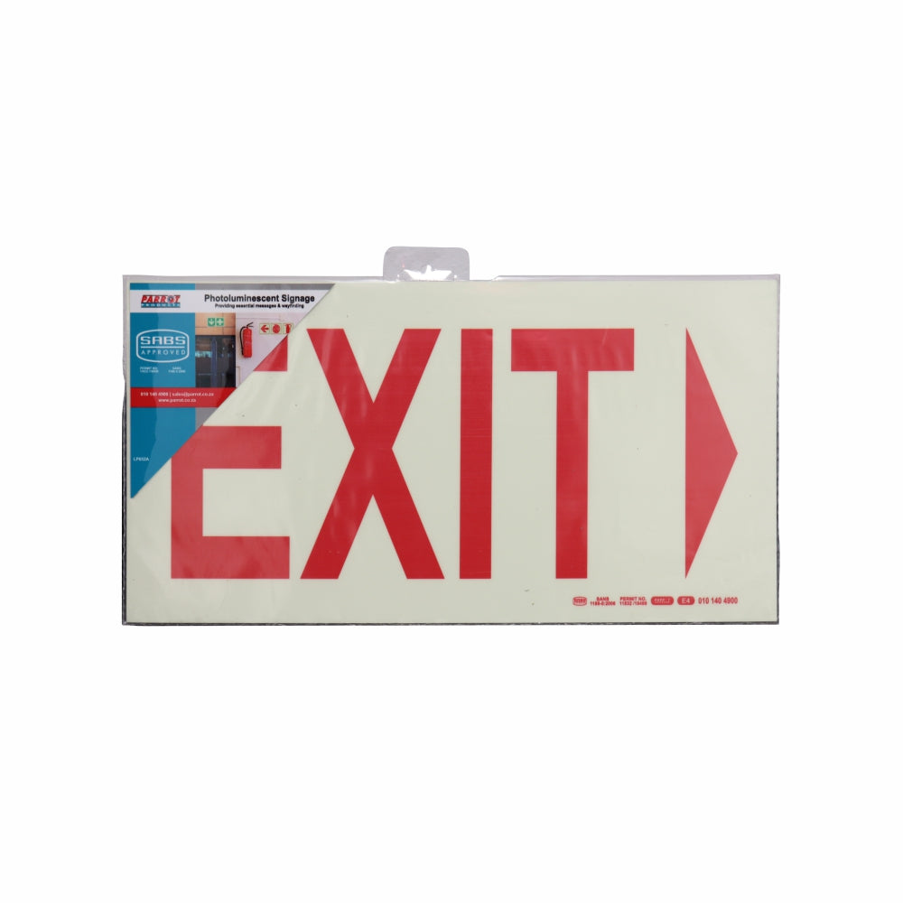 Photoluminescent 190MM Safety Sign - E4 Arrow Left Exit