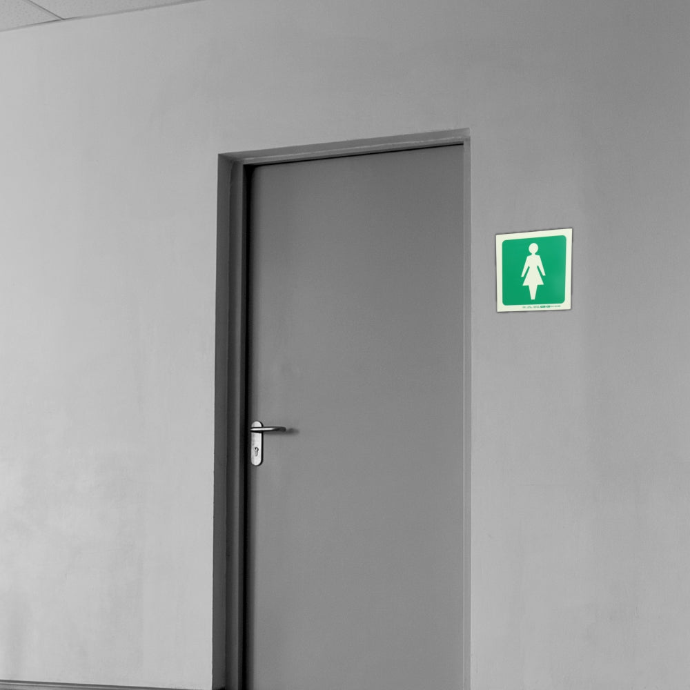 Photoluminescent 190MM Safety Sign - E27-Female Symbol