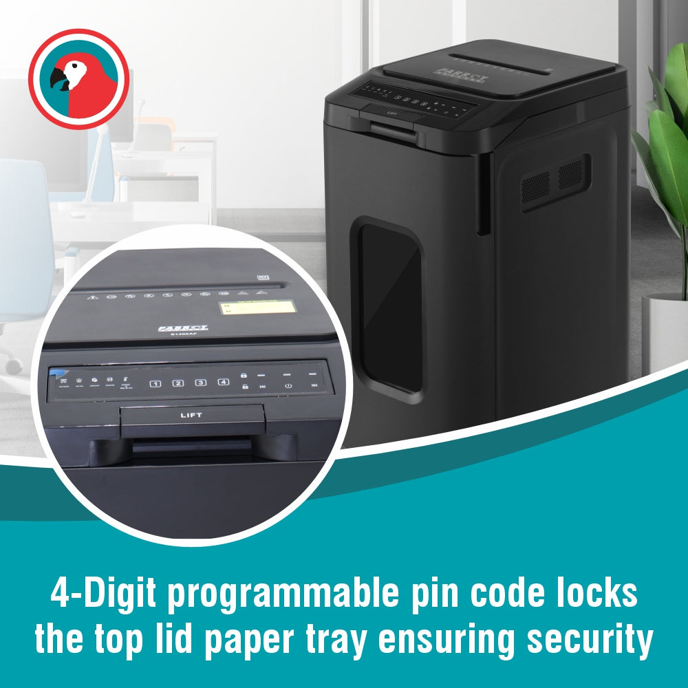 SHREDDER PAPER 400 SHEET 4 X 12MM MINI CROSS CUT AUTO FEED