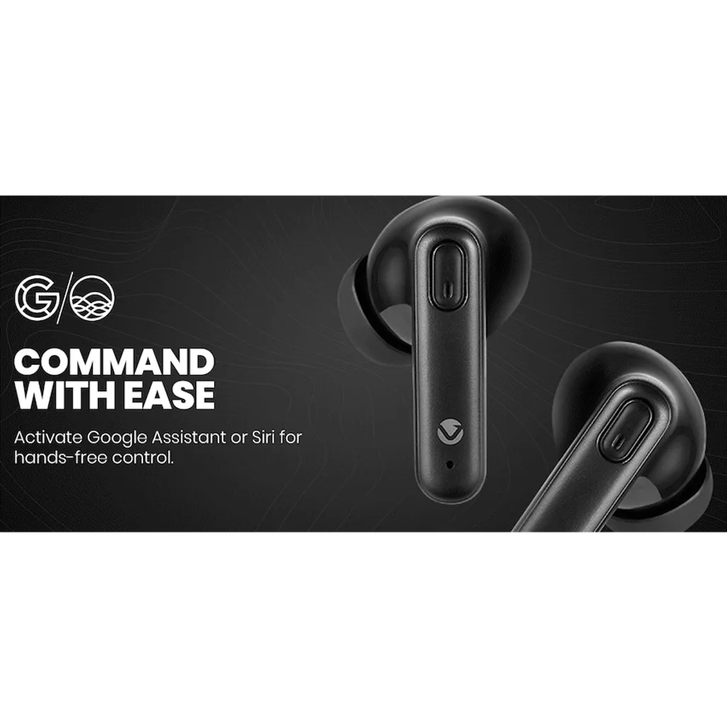 Volkano Pulse Series True Wireless Earphones with Charging Case - Black