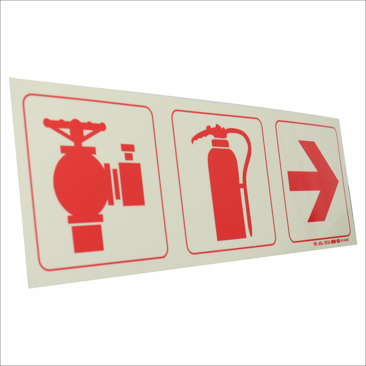 Photoluminescent 190mm Safety Sign F12 Fire Hydrant Fire Extinguisher Arrow Rright