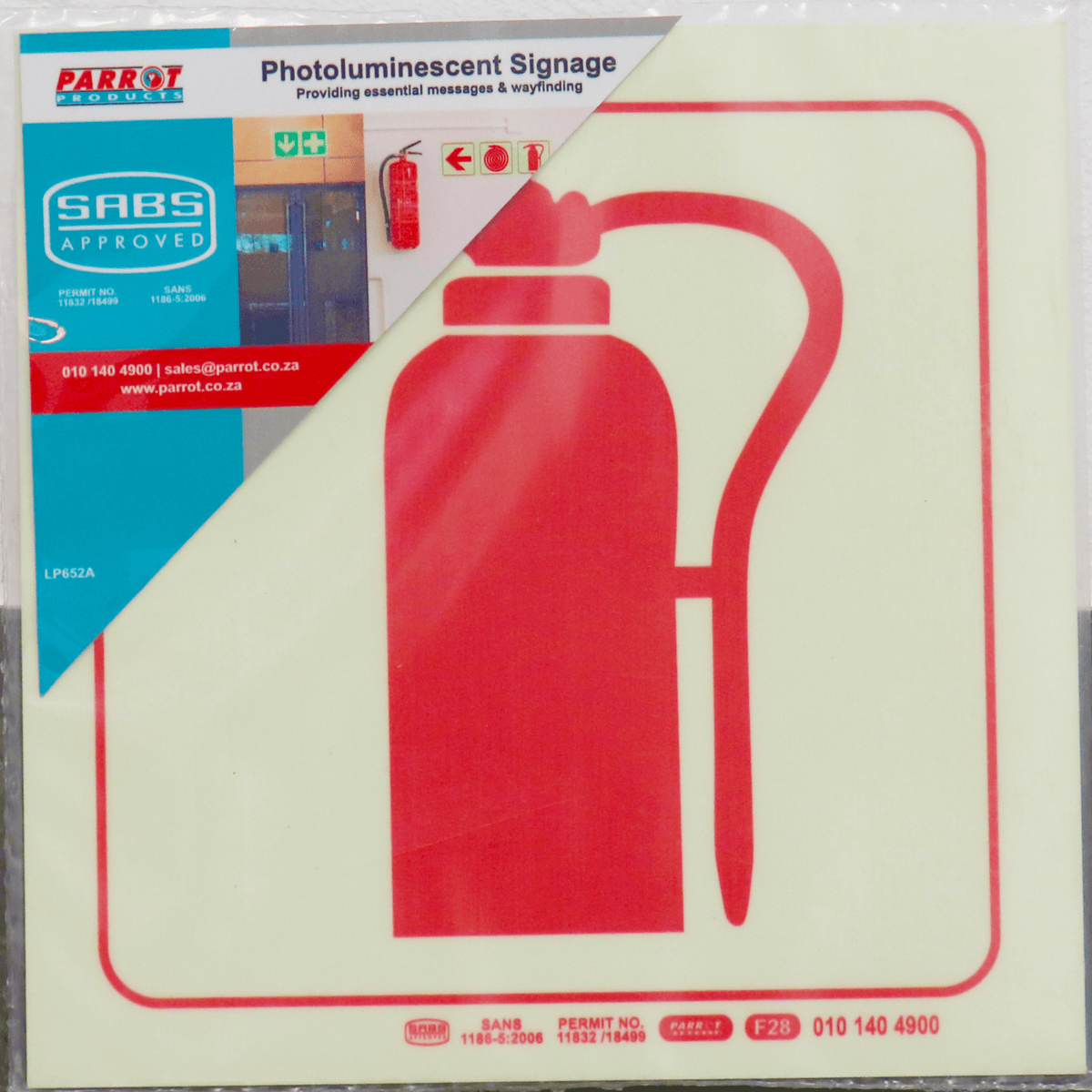 Photoluminescent 190mm Safety Sign F28 Fire Extinguisher