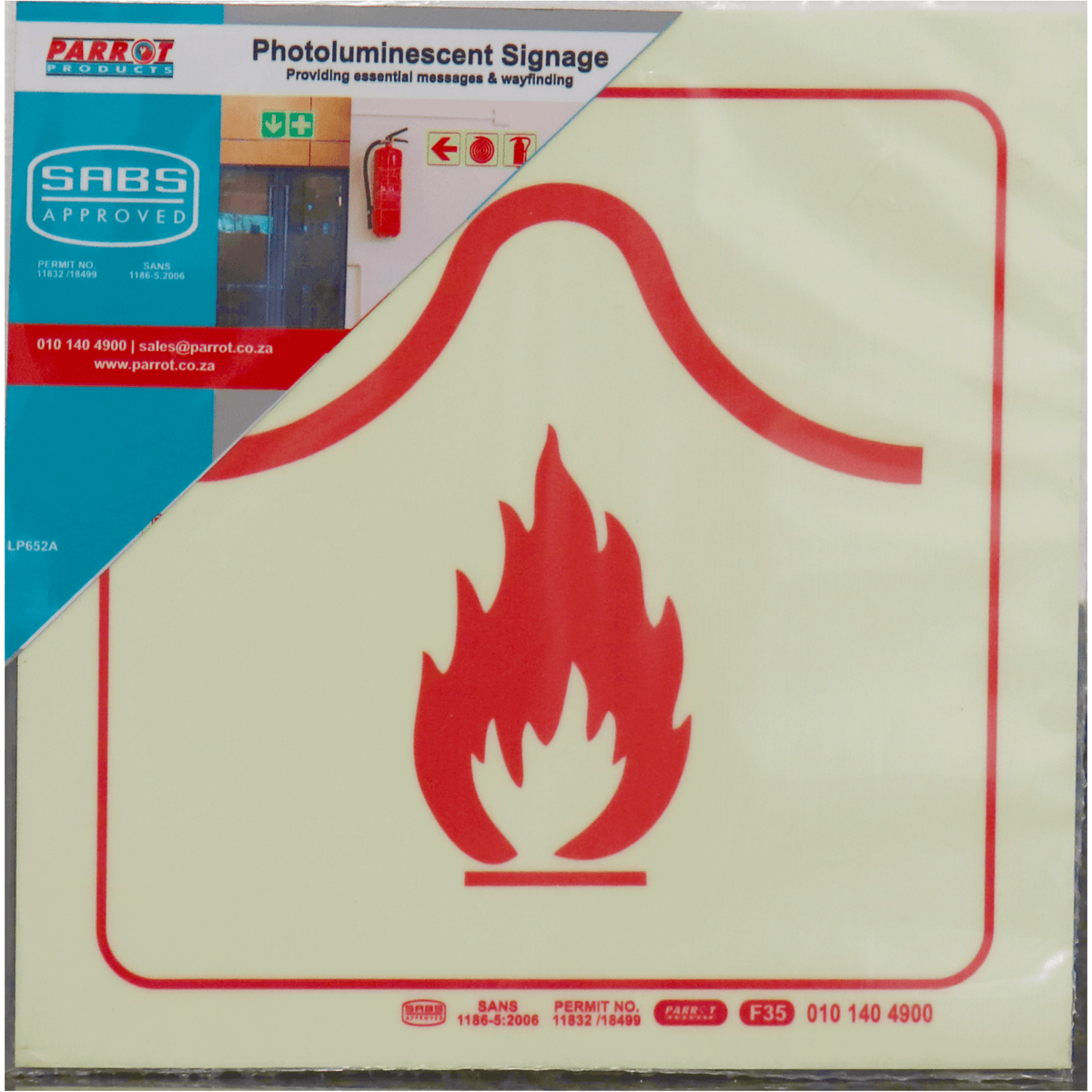 Photoluminescent 190mm Safety Sign F35 Fire Blanket
