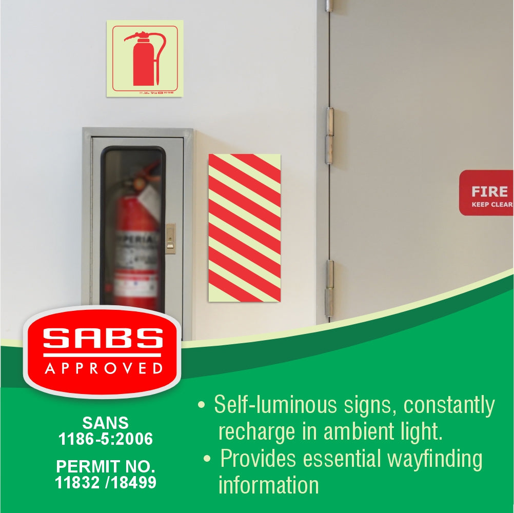 Photoluminescent 190mm Safety Sign F24 Chevrons