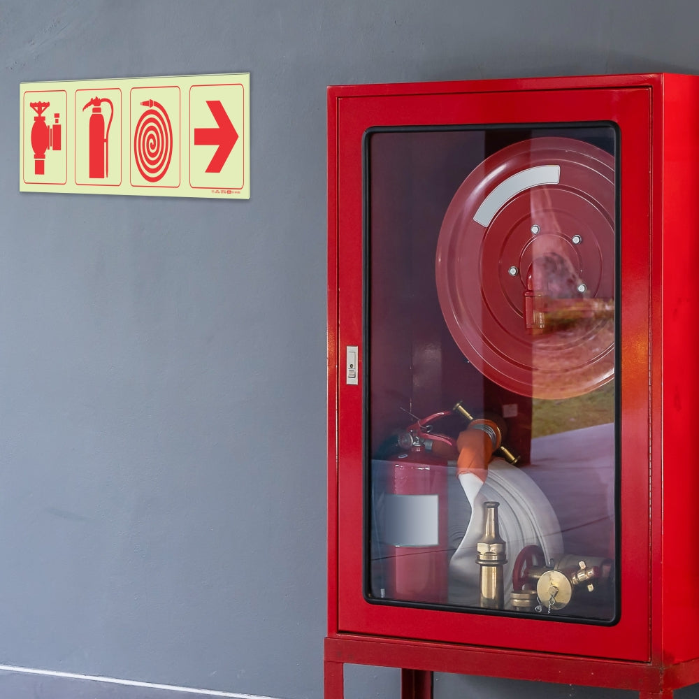 Photoluminescent 190mm Safet Sign F3 Fire Hydrant Fire Extinguisher Fore Hose Reel Arrow Right
