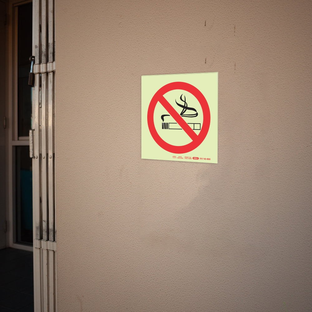 Photoluminescent 190mm Safety Sign F27 No Smoking