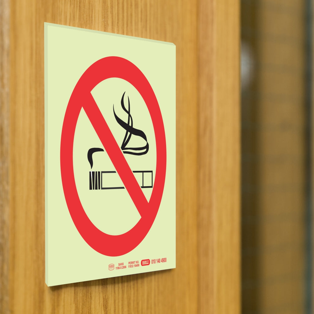 Photoluminescent 190mm Safety Sign F27 No Smoking