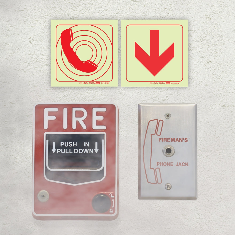 Photoluminescent 190mm Safety Sign F48 Firemans Telephone