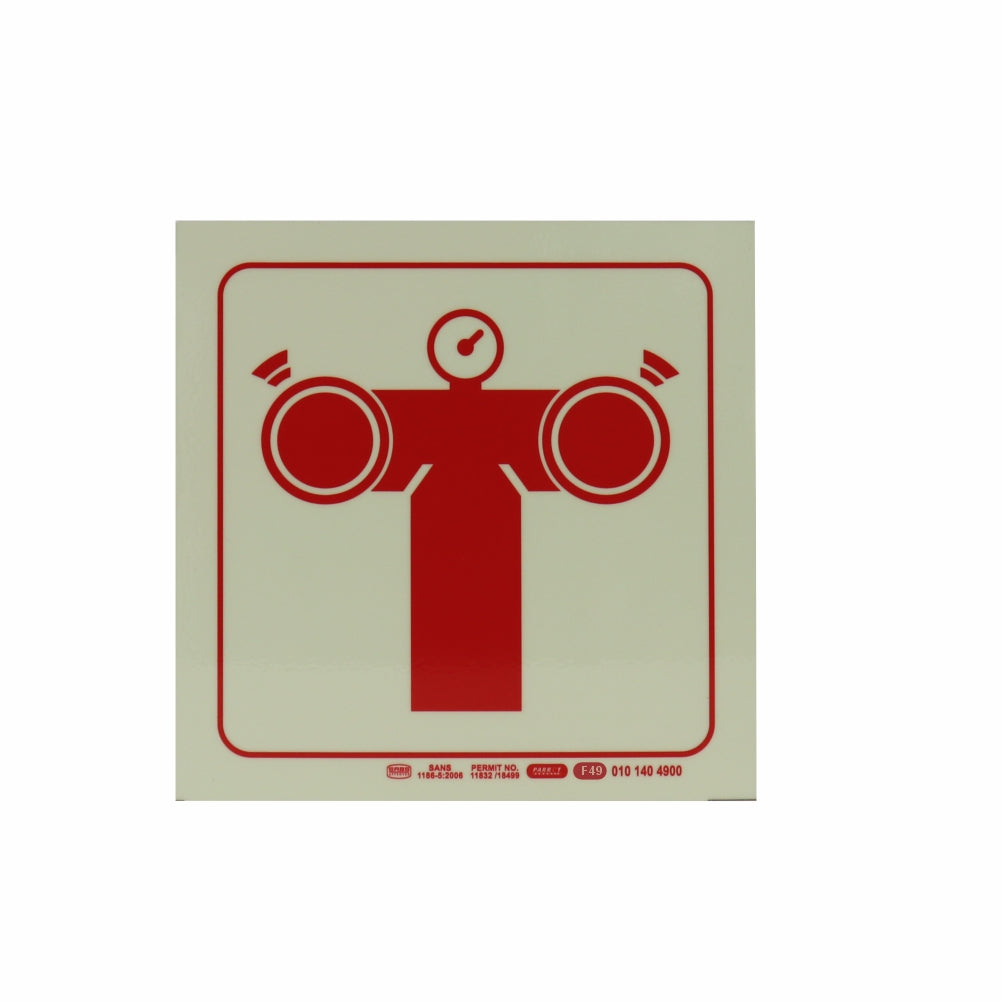 photoluminescent 190mm Safety Sign F49 Fire Pump Connection