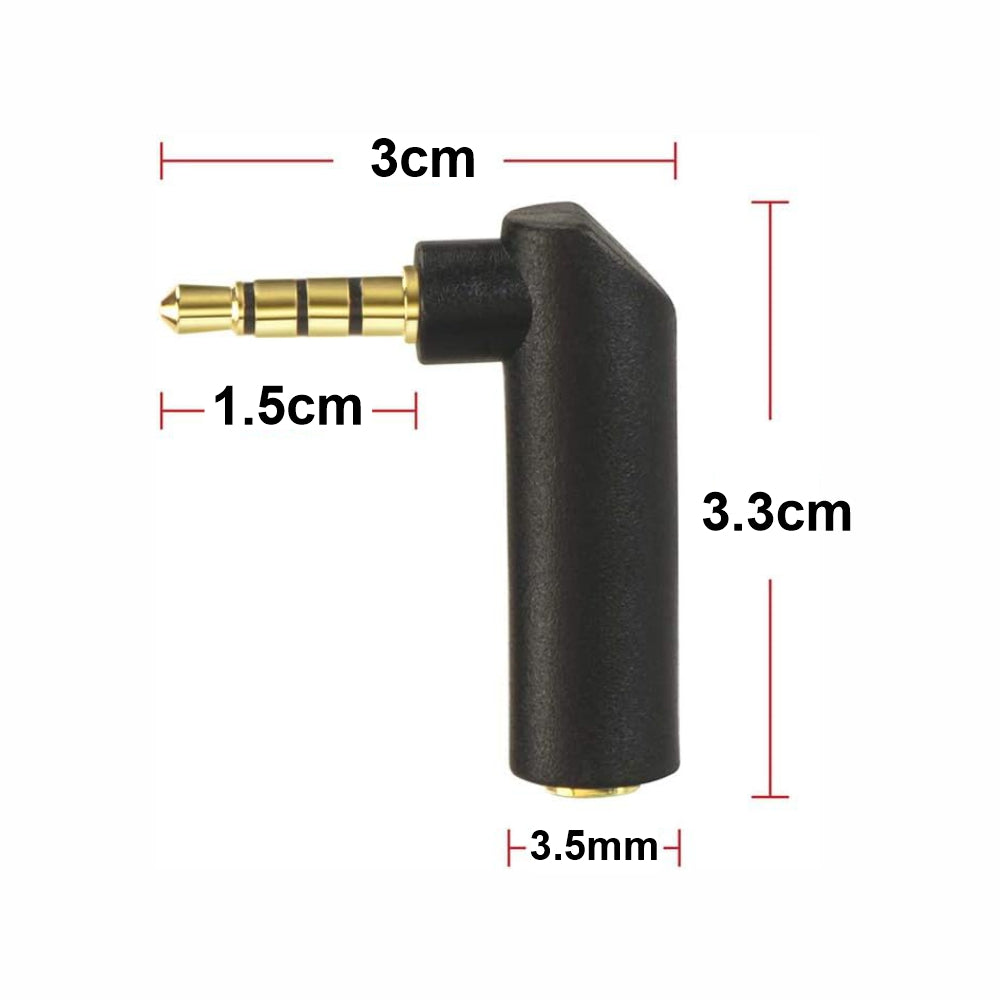90 Degree 3.5mm Stereo Jack Adapter