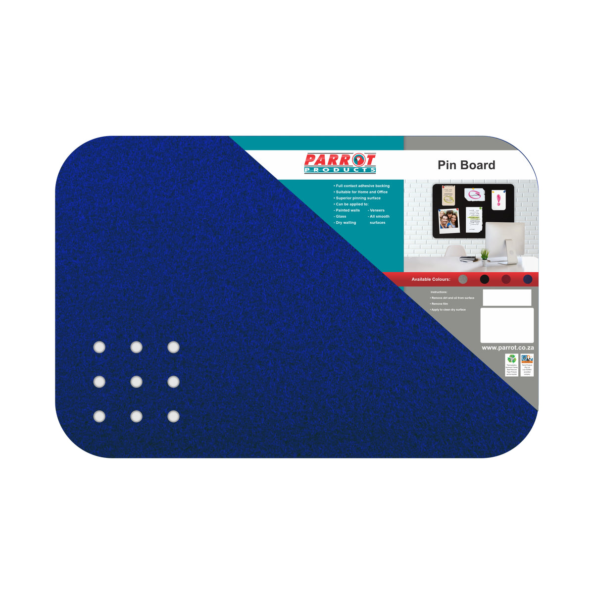 Adhesive Pin Board (No Frame - 450*300mm - Blue)