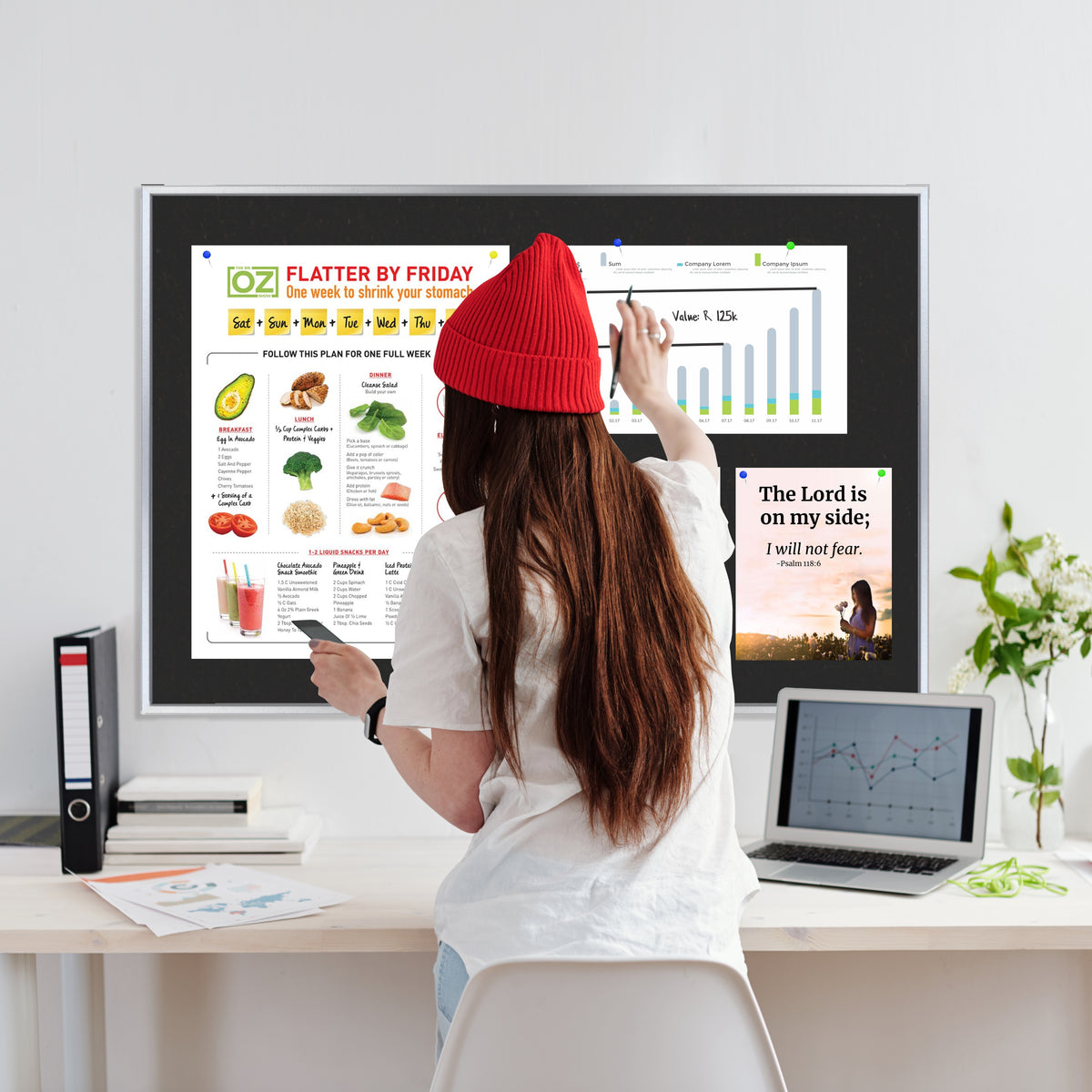 Info Board Alufine Frame (900 x 600mm - Black)