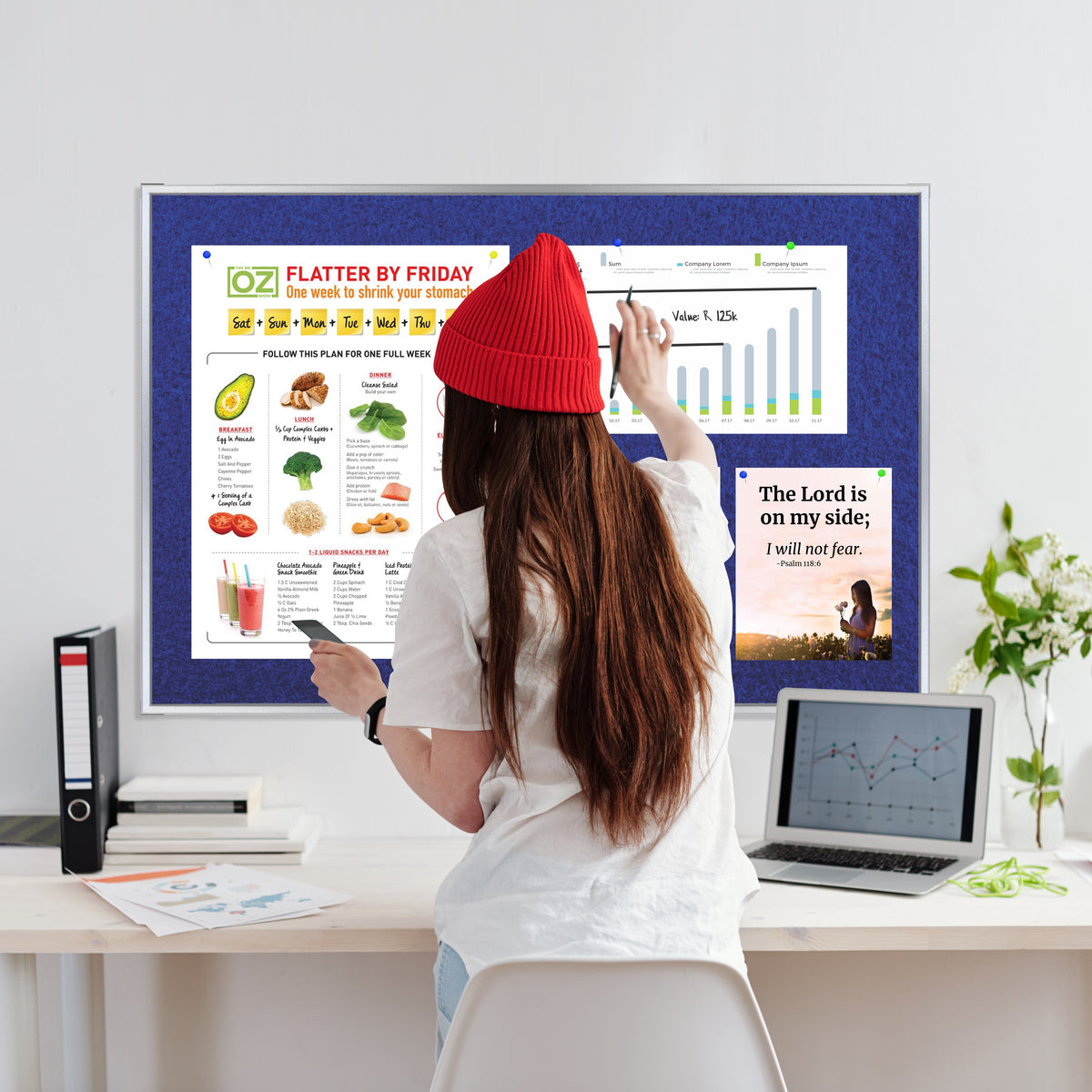 Info Board Alufine Frame (1200 x 900mm - Royal Blue)