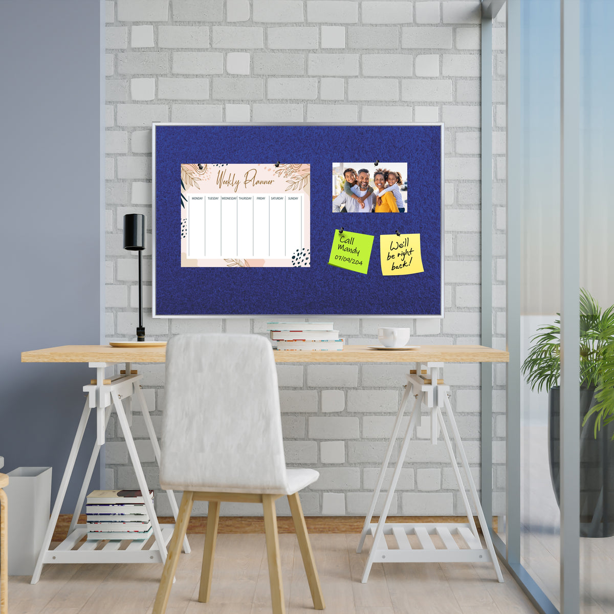Info Board Alufine Frame (1200 x 900mm - Royal Blue)