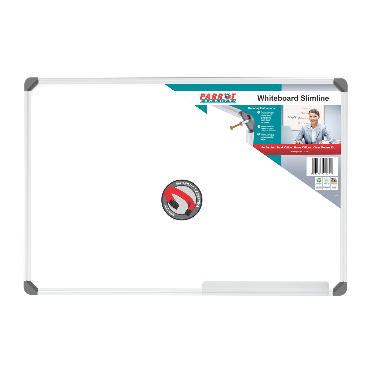 Parrot Products Slimline Magnetic Whiteboard (600*450mm)