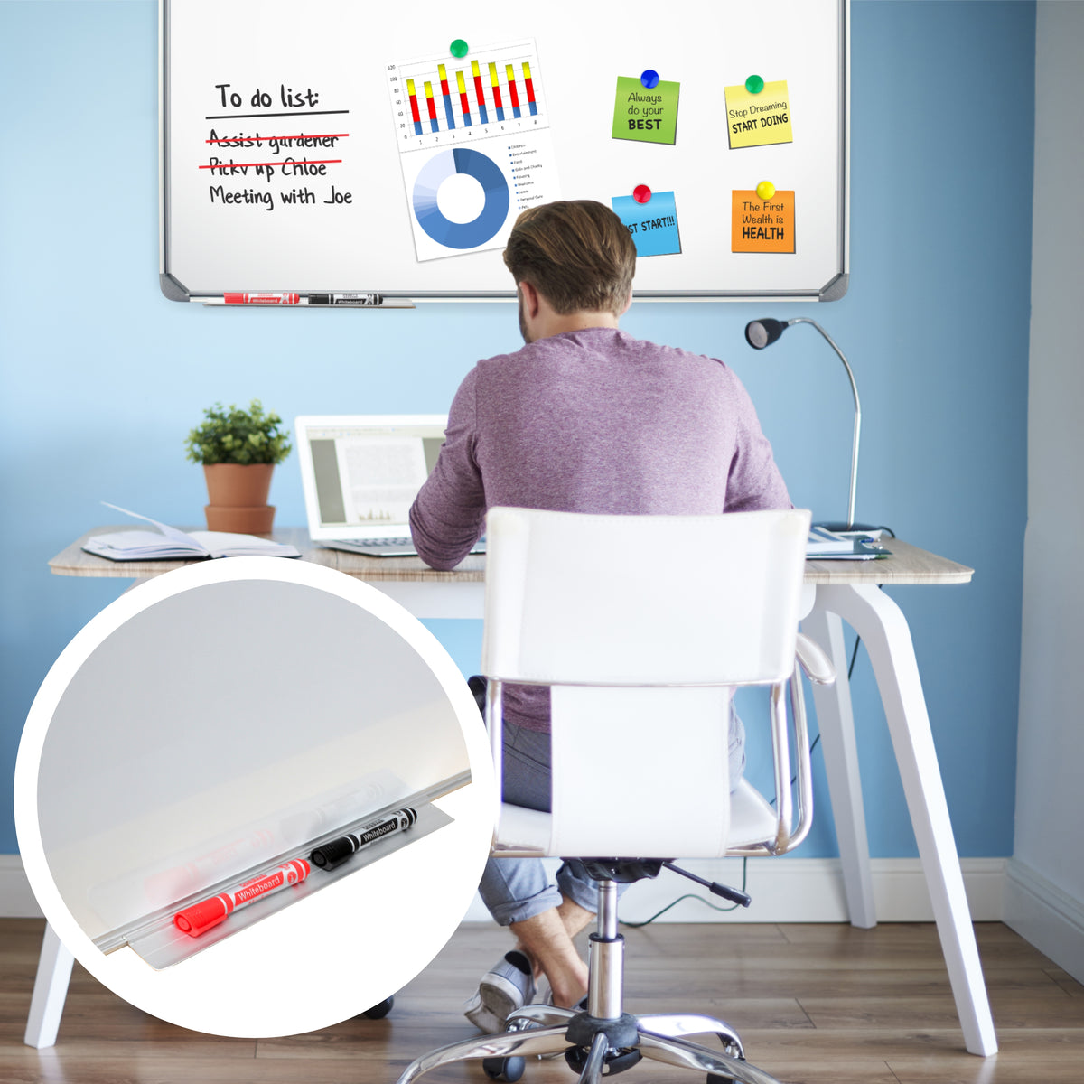 Parrot Products Slimline Magnetic Whiteboard (1200*900mm)
