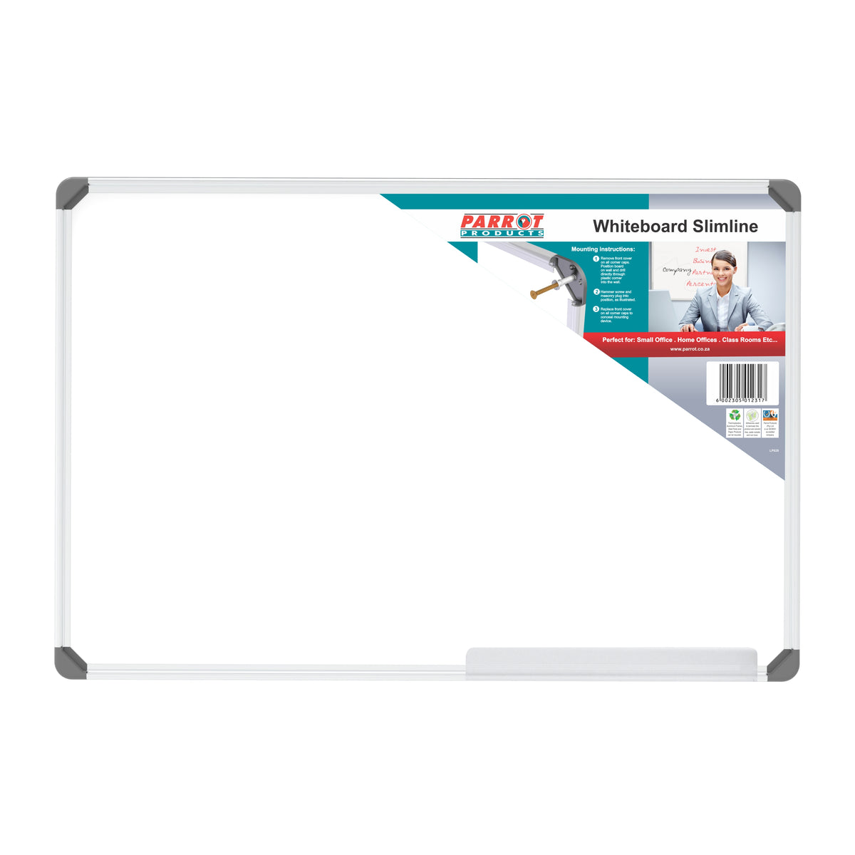 Parrot Products Slimline Non-Magnetic Whiteboard (1200*900mm)