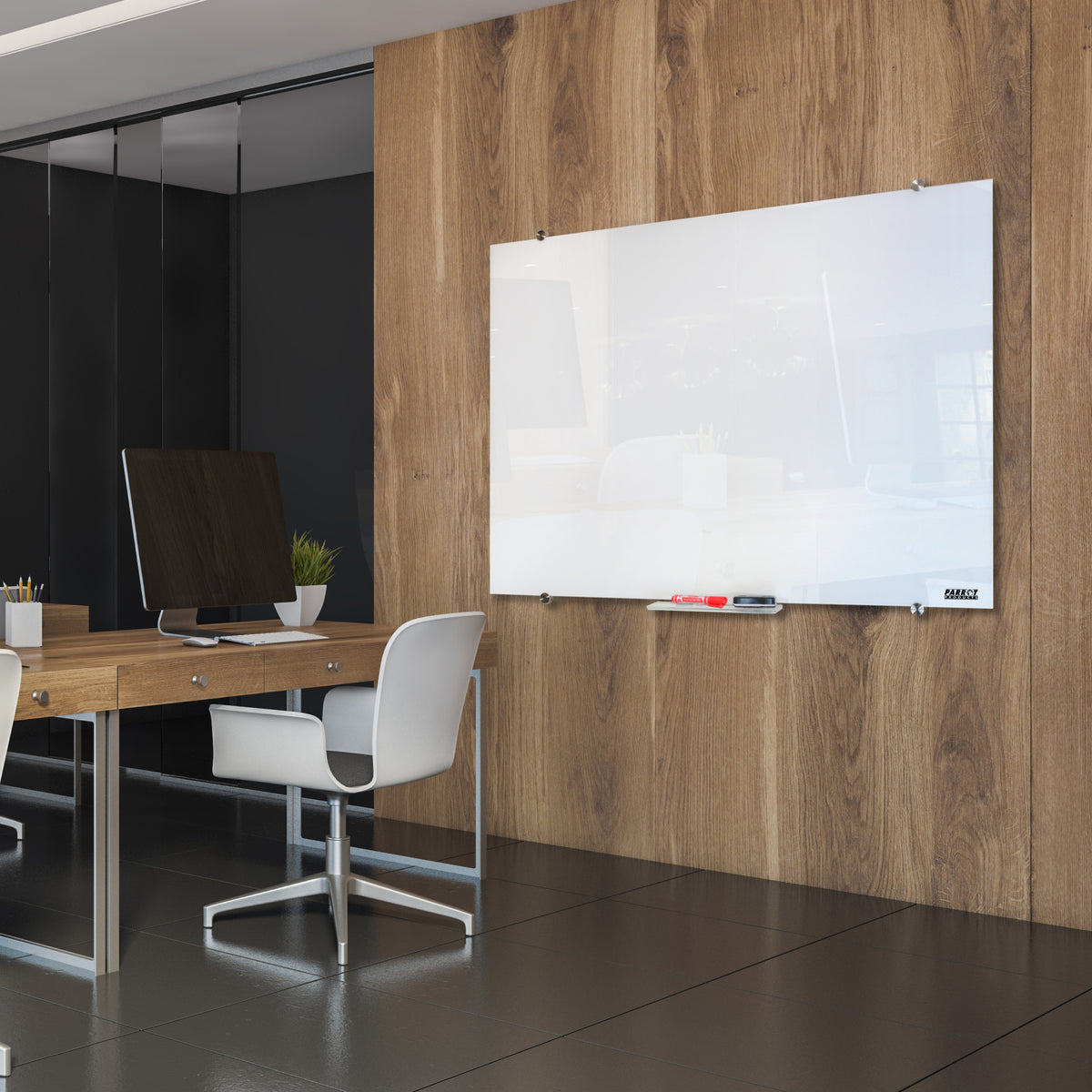 Parrot Products Magnetic Glass Whiteboard (1200*1200mm)