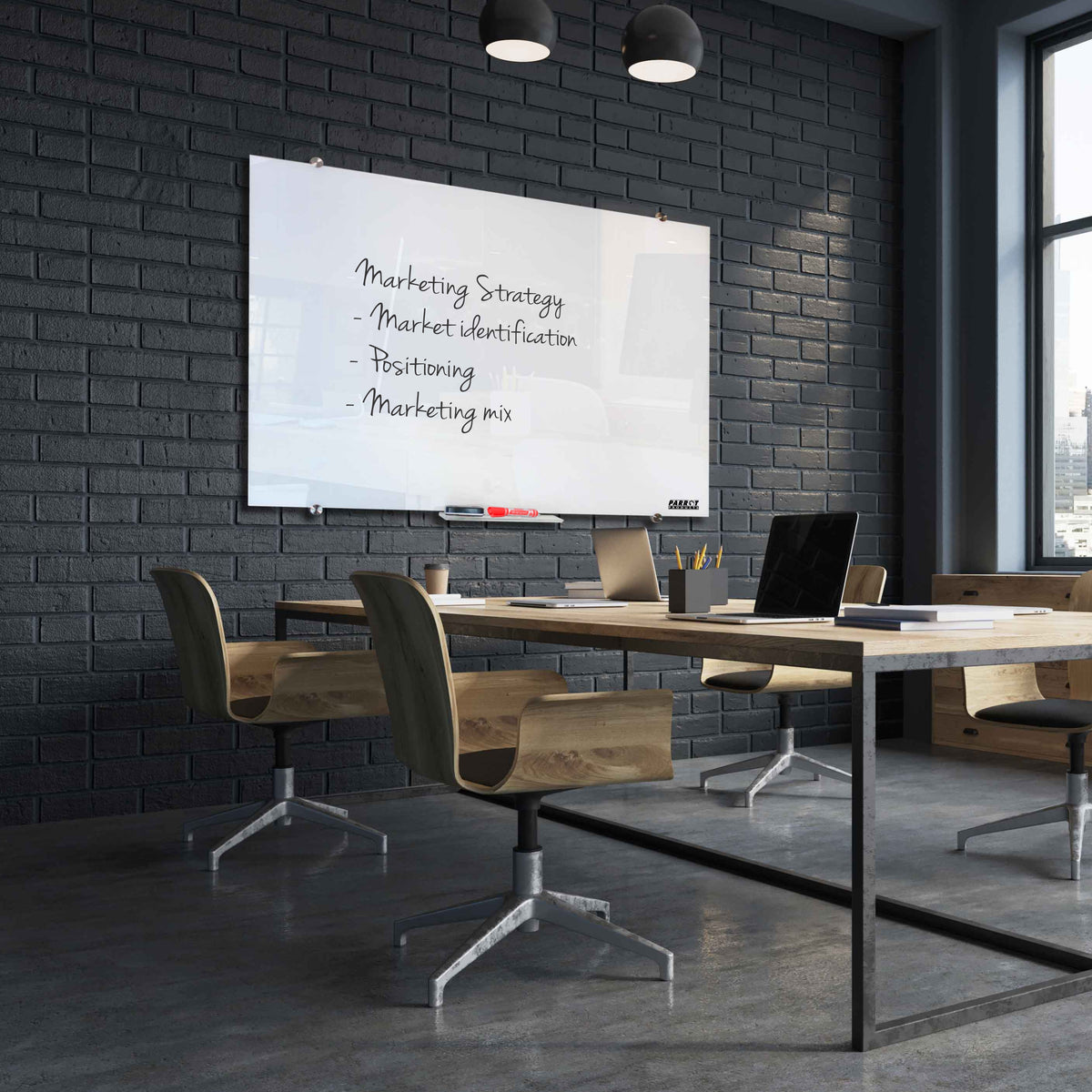 Parrot Products Magnetic Glass Whiteboard (1200*1200mm)