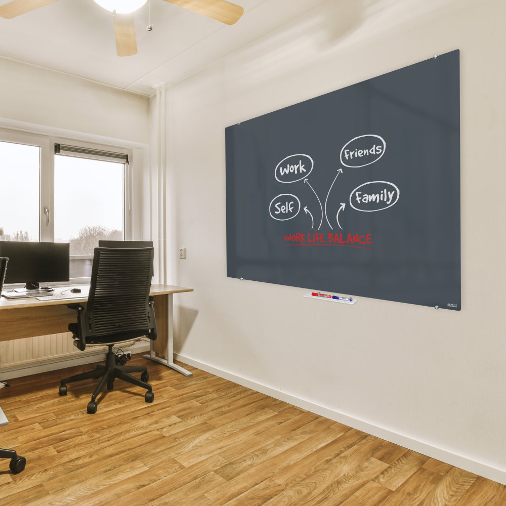 Glass Whiteboard Non-Magnetic Printed (1800x1200mm)