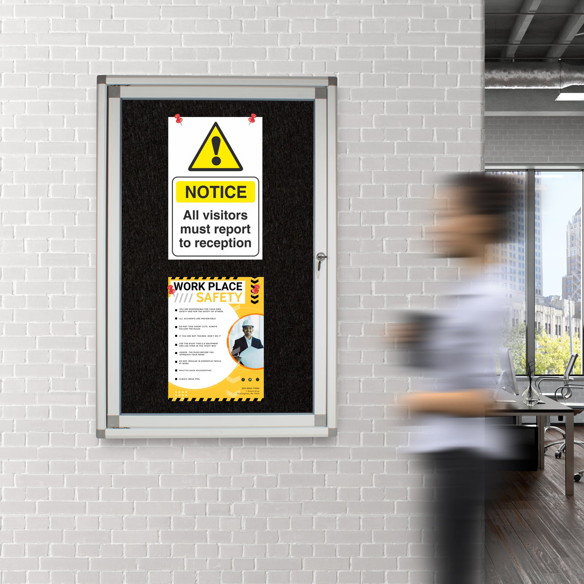 Hinged Pinning Display Case (900*600mm - Black)