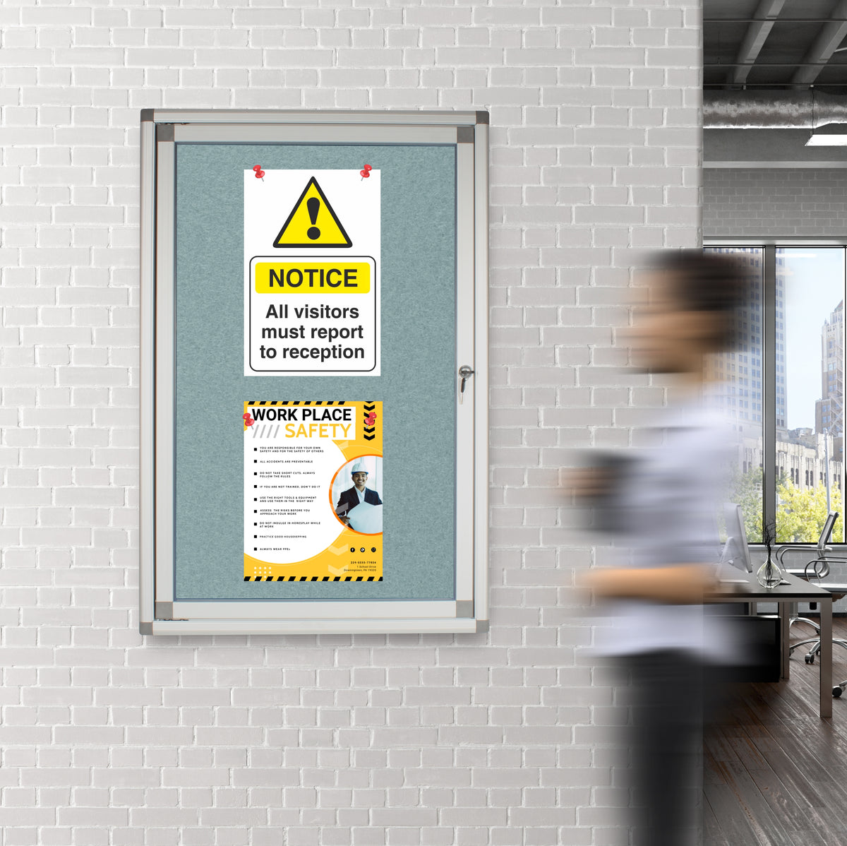 Hinged Pinning Display Case (900*600mm - Grey)