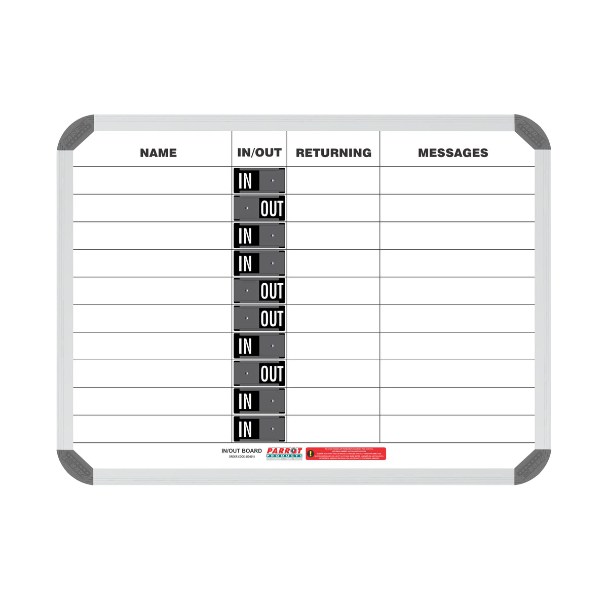 In/Out Board Magnetic 10 People (600*450mm)