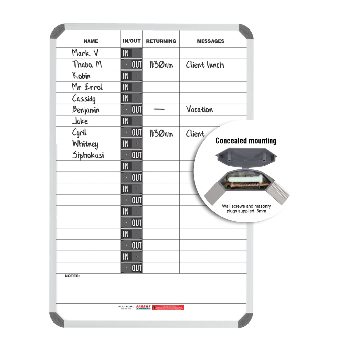 In/Out Board Magnetic 20 People (900*600mm)