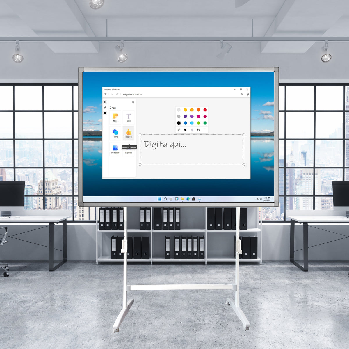 Interactive Whiteboard Stand on Castors