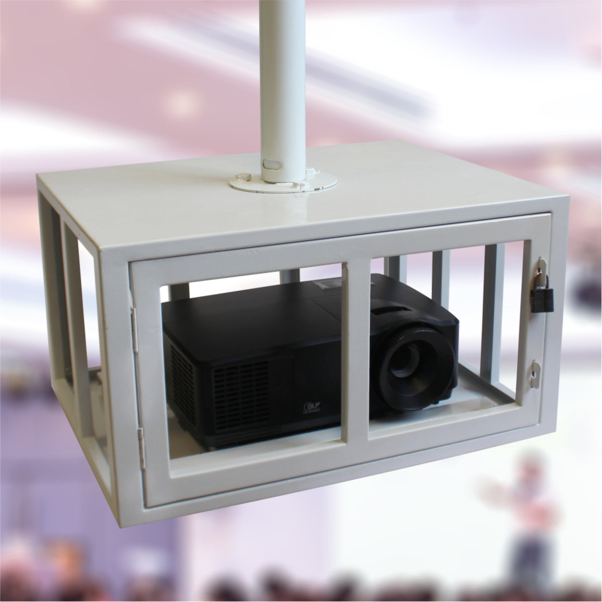 Data Projector Ceiling Mounting Bracket (Lockable Security Cage - 450x220x340mm)