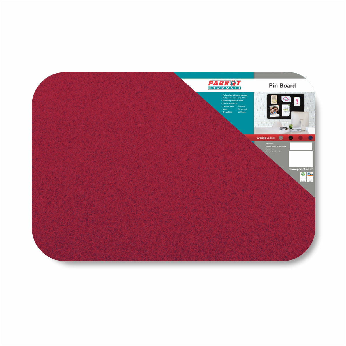 Adhesive Pin Board (No Frame - 900*600mm - Red)