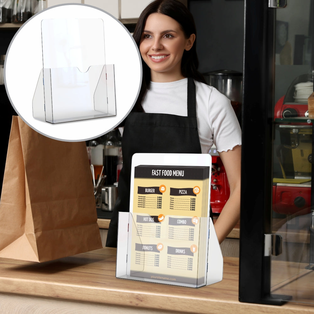Menu Holder Acrylic Table Brochure Holder A4 - Box 5