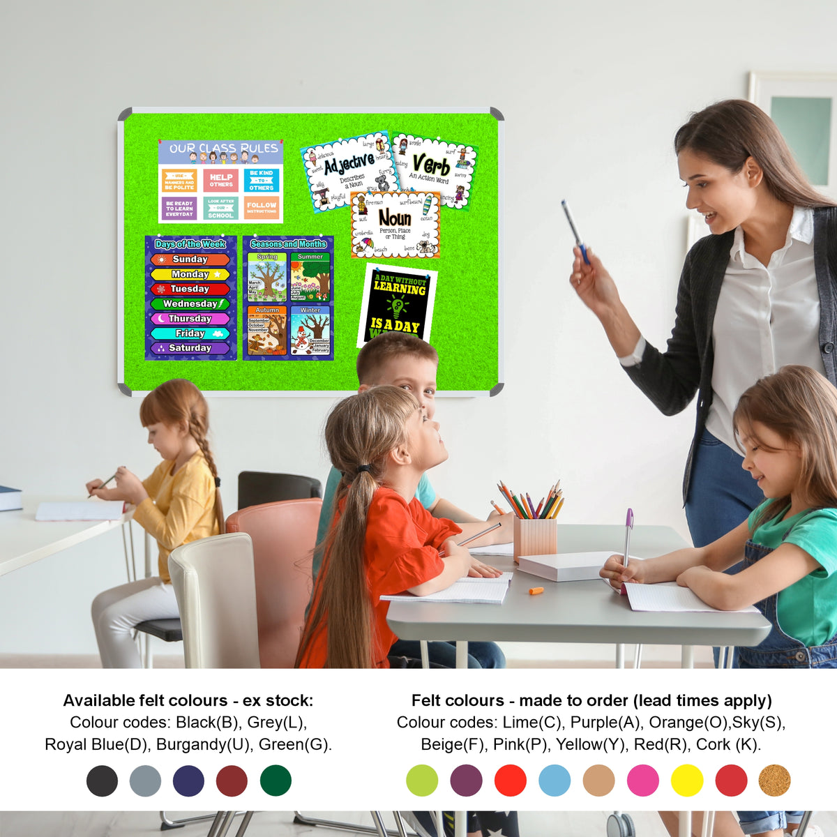 Info Board (Aluminium Frame - 600*450mm - Lime Green)