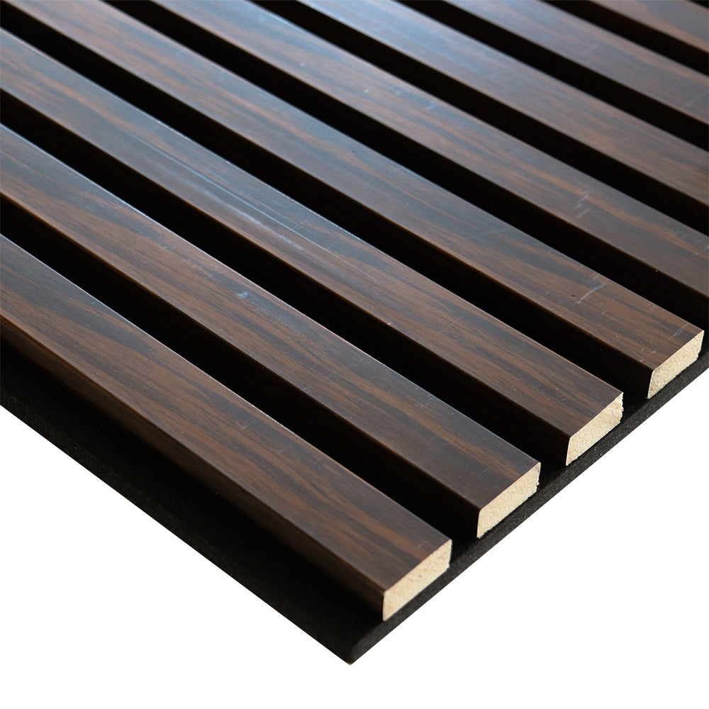 Acoustic Slatted Wall Panel 600 2400mm Ebony