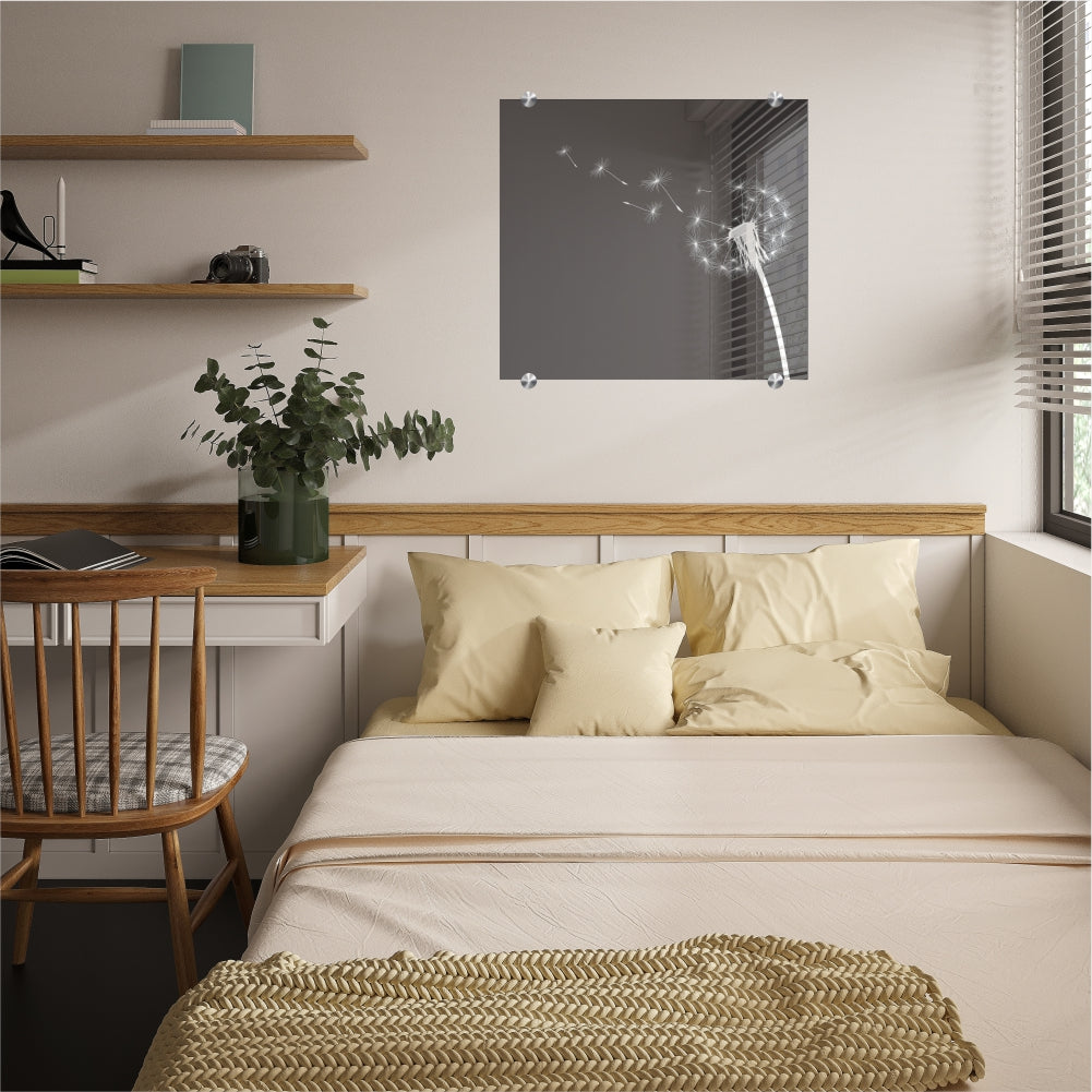 Decorative Glass Wall Tile (598 x 650 x 6mm) Dandelion