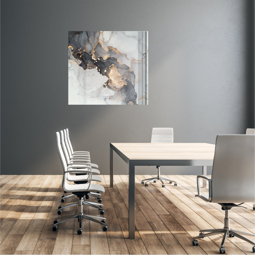 Decorative Glass Wall Tile (898 X 700 X 6mm) Ink Contrast