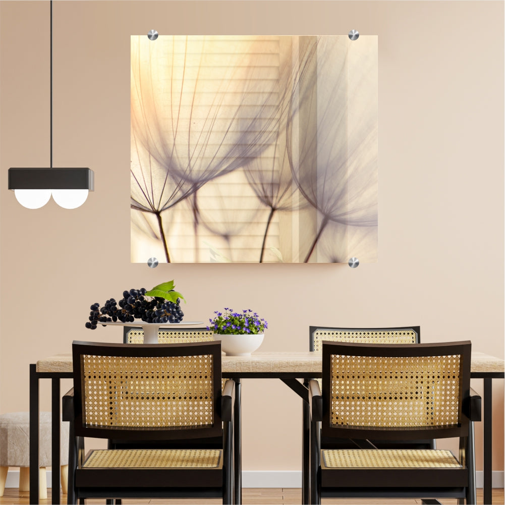 Decorative Glass Wall Tile (898 X 700 X 6mm) Dandelion Floret
