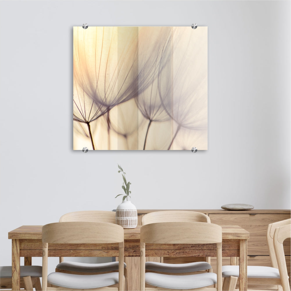 Decorative Glass Wall Tile (898 X 700 X 6mm) Dandelion Floret