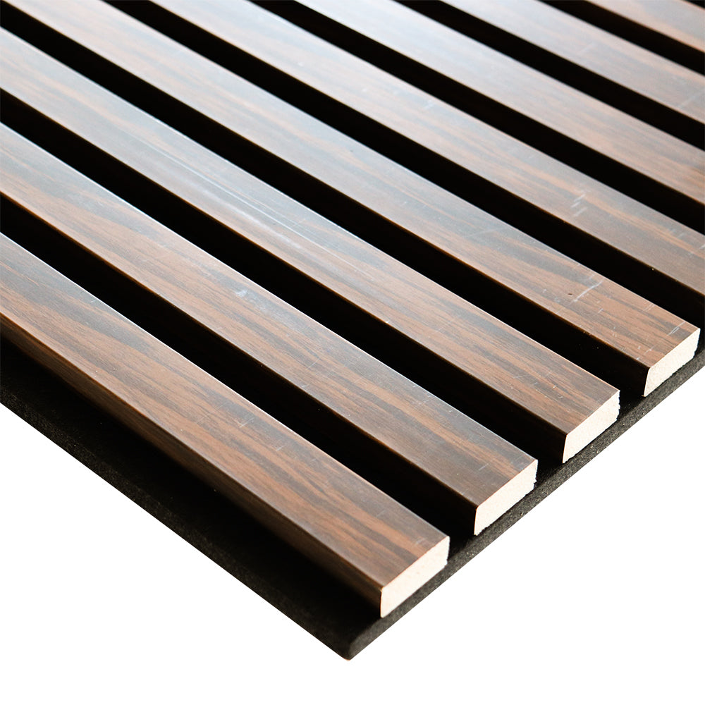 Acoustic Slatted Wall Panel 600 2400mm Natural Walnut