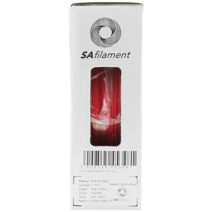 SA Filament PLA UV Neon Filament 1kg - Fire Red