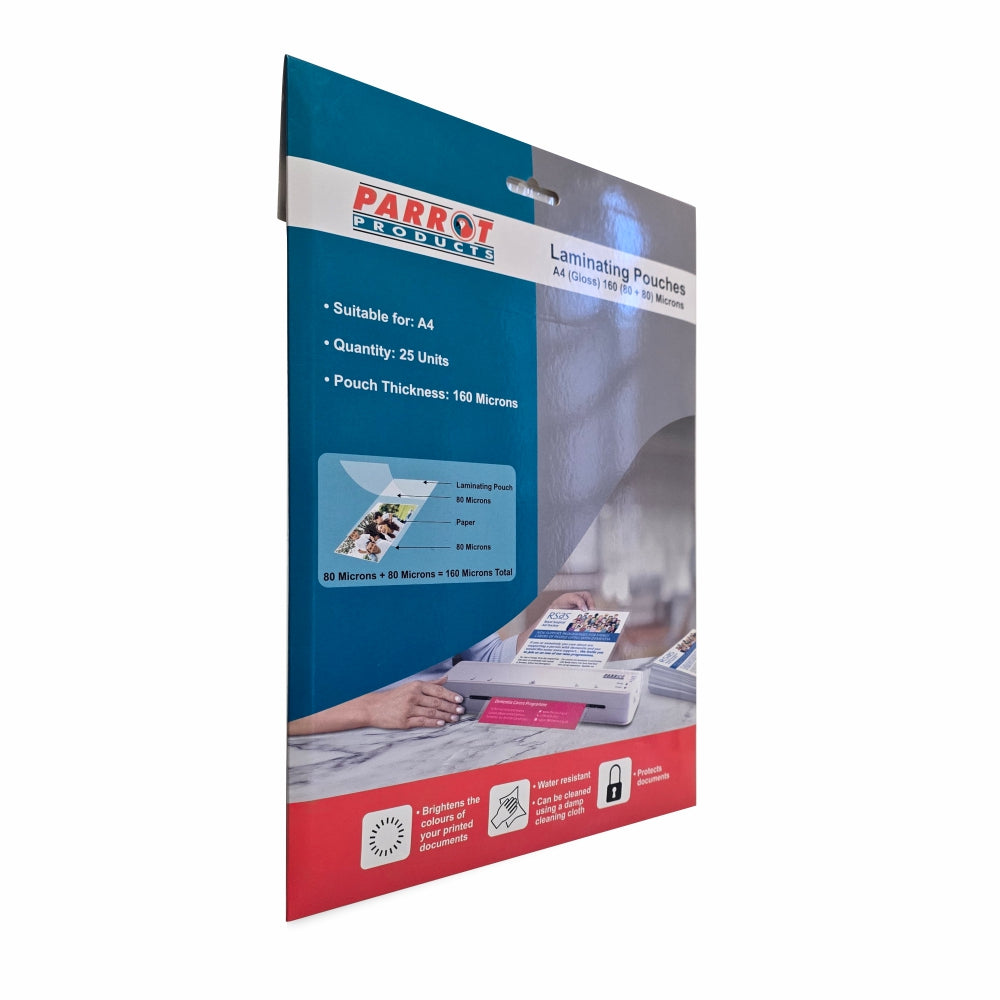 Laminating Pouches (A4 - Gloss - 220x310mm - 160 (80+80) Microns - Pack 25)