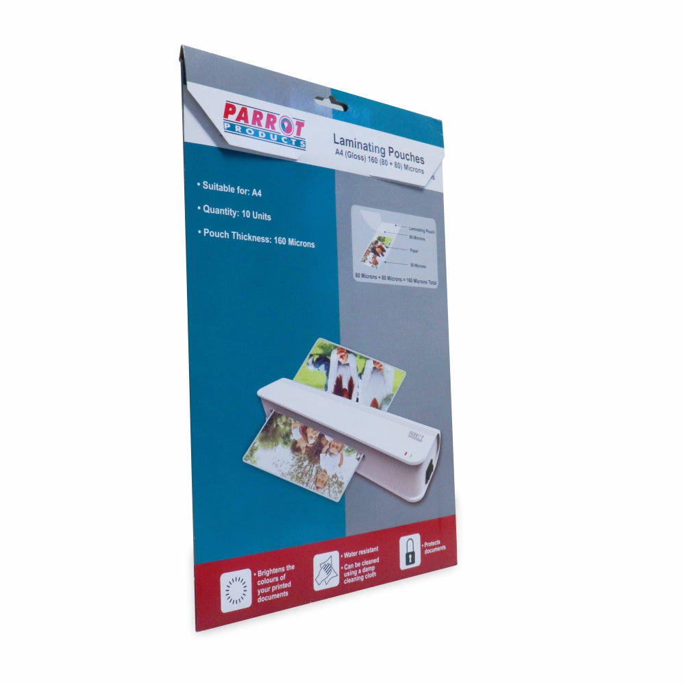 Laminating Pouches (A4 - Gloss - 220x310mm - 160 (80+80) Microns - Pack 10)