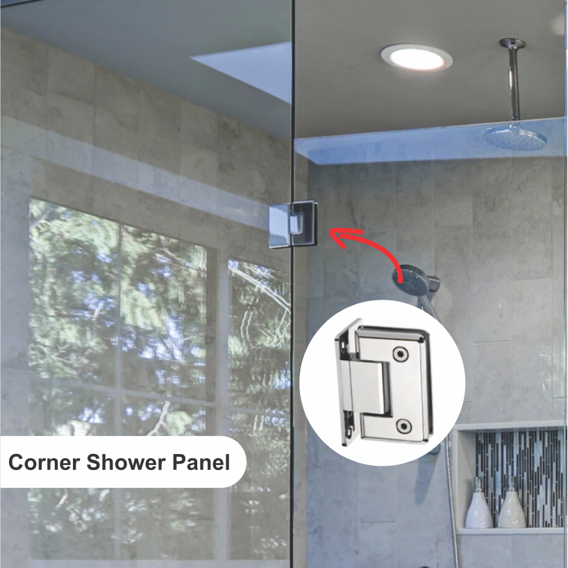 SHOWER PANEL HINGE - (MIRROR FINISH)