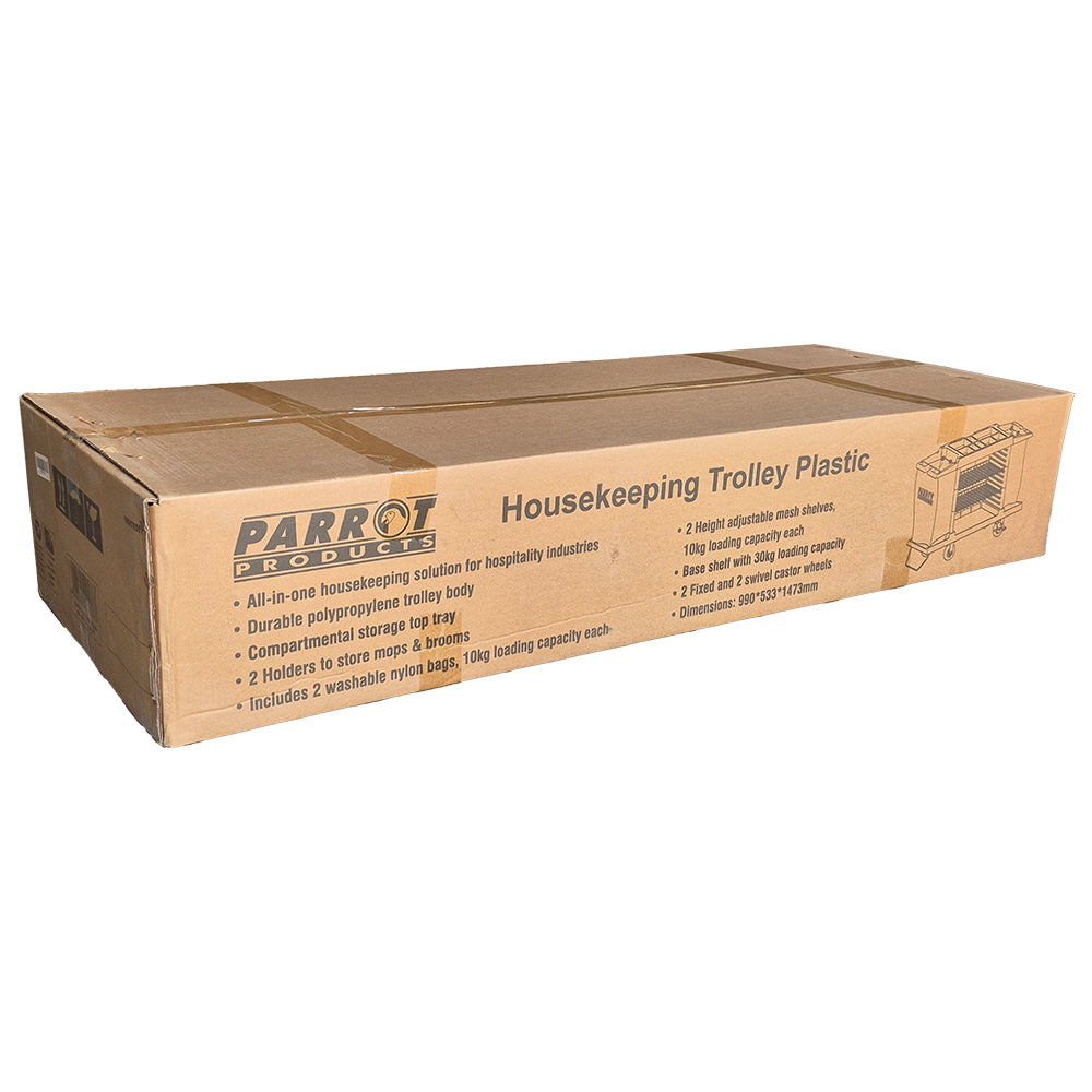 Parrot Products Housekeeping Service Trolley Plastic Utility Cart